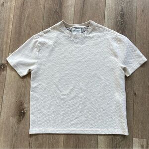 Denim & Flower Off-White Textured Short Sleeve Tee